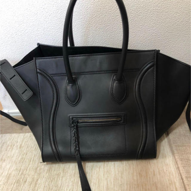 【超極美品】CELINE セリーヌ　ラゲージ　ファントム　トートバッグ　黒hioブランド品一覧♪