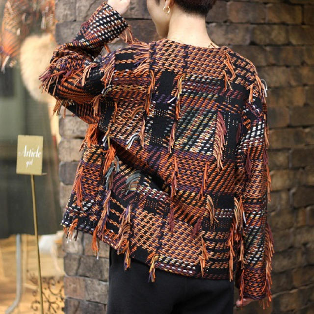 GREED internationa MALHIA FRINGE ツィードコート - library