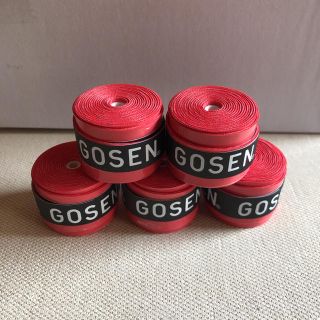 ゴーセン(GOSEN)のGOSENグリップテープ 赤5個(バドミントン)