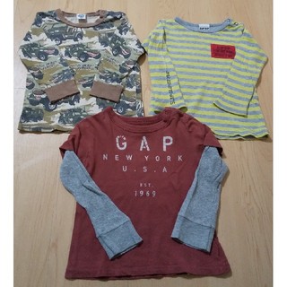 ベビーギャップ(babyGAP)のロングTシャツ 3枚まとめ売り 男児90cm(Tシャツ/カットソー)