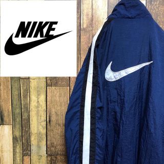 ナイキ(NIKE)の【シュウ三様専用☆】ナイキ☆銀タグビッグロゴ刺繍サイドラインナイロンジャケット(ナイロンジャケット)