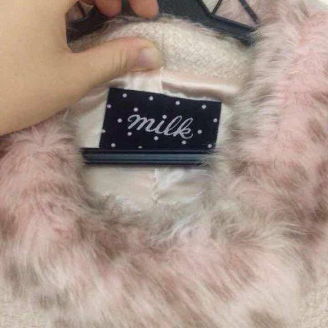 MILK(ミルク)のMILK ピンク ファー コート レディースのジャケット/アウター(ピーコート)の商品写真