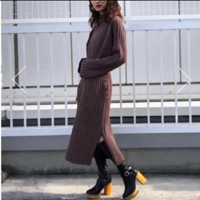 moussy SWITCHING RIB TURTLE DRESS