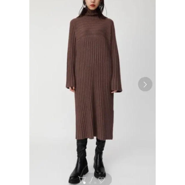 moussy(マウジー)のmoussy SWITCHING RIB TURTLE DRESS レディースのワンピース(ロングワンピース/マキシワンピース)の商品写真