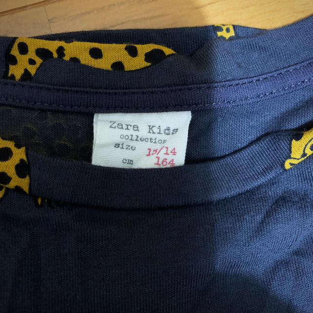 ZARA KIDS(ザラキッズ)のZARA KIDS ヒョウ柄　ネイビー　9部丈 レディースのトップス(カットソー(長袖/七分))の商品写真