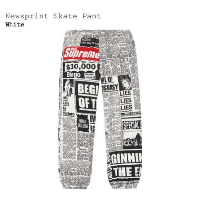 supreme newsprint skate pants 18aw