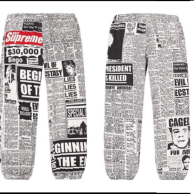 Supreme(シュプリーム)のsupreme newsprint skate pants 18aw  メンズのパンツ(ワークパンツ/カーゴパンツ)の商品写真