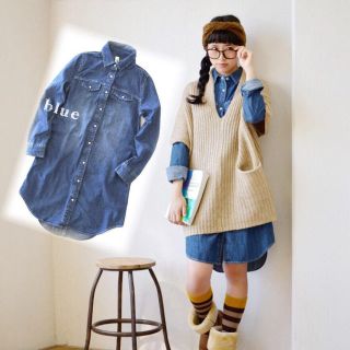 ダブルクローゼット(w closet)の4100円購入！デニム シャツワンピース(ひざ丈ワンピース)