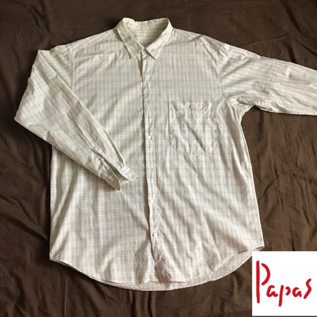 Papas メンズ 長袖 綿 チェック シャツ  ③ メンズのトップス(シャツ)の商品写真