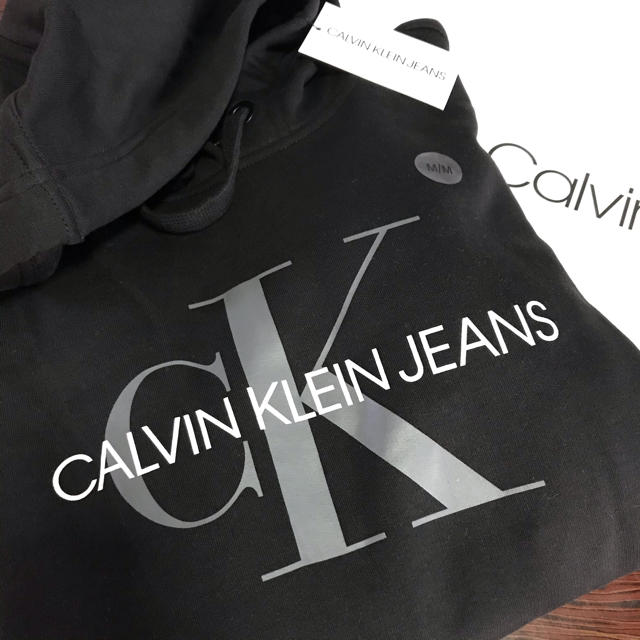 Calvin Klein(カルバンクライン)の【希少】カルバンクライン ロゴパーカー K大文字 メンズのトップス(パーカー)の商品写真