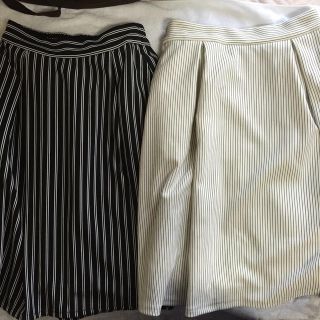 ダブルクローゼット(w closet)のw closet スカート 黒 白(ひざ丈スカート)