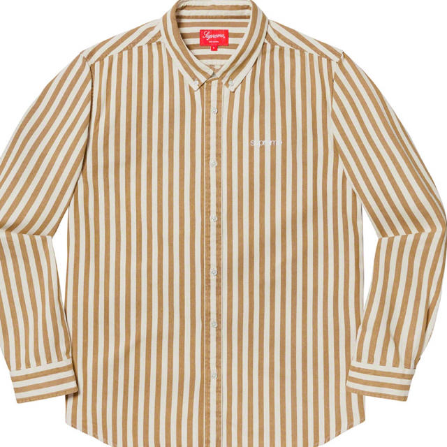 新品 supreme 19aw Denim Shirt Tan Stripe