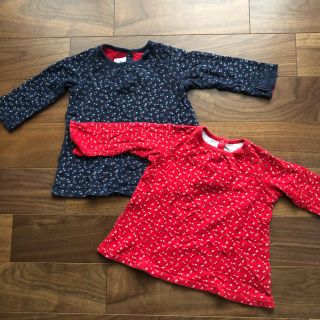 プチバトー(PETIT BATEAU)のプチバトー チュニック 2枚セット 12M74cm(ワンピース)