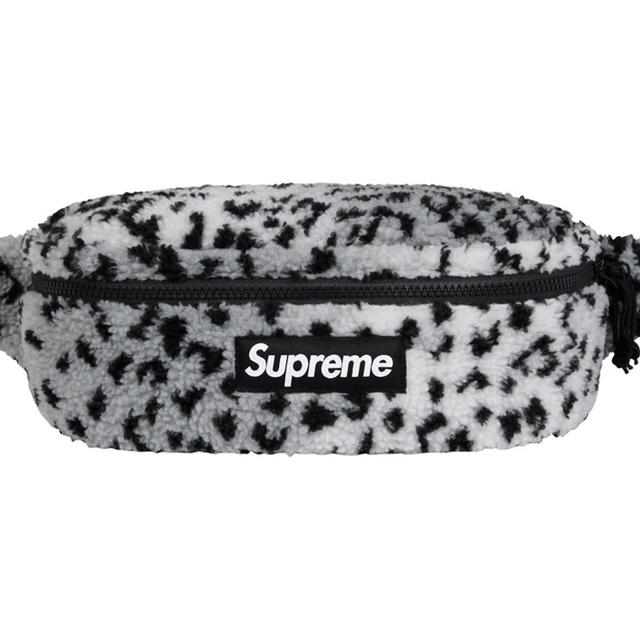 レア supreme 17aw leopard fleece waist bag