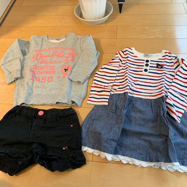 DOUBLE.B(ダブルビー)の3点セット☆ダブルビー 女の子 110センチ キッズ/ベビー/マタニティのキッズ服女の子用(90cm~)(ワンピース)の商品写真