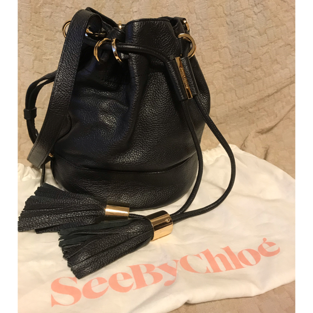 SEE BY CHLOE  ① 巾着 ショルダー バッグブラック状態