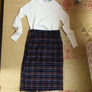 ダブルクローゼット(w closet)のwcloset＊チェックタイトスカート(ひざ丈スカート)