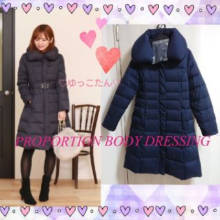 PROPOTION BODY DRESSING ビジューベルトダウン ネイビー