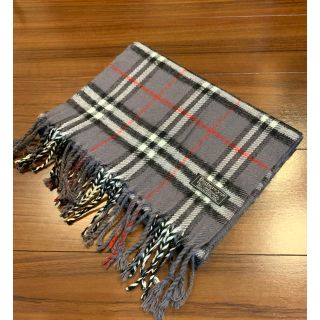 バーバリー(BURBERRY)のバーバリー マフラー ラムウール 100% グレー(マフラー/ショール)