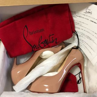 クリスチャンルブタン(Christian Louboutin)の■美品■ ルブタン エナメル オープントゥ パンプス 35 22.0㎝(ハイヒール/パンプス)