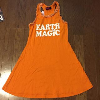 アースマジック(EARTHMAGIC)のEARTHMAGICオレンジワンピ150(ワンピース)