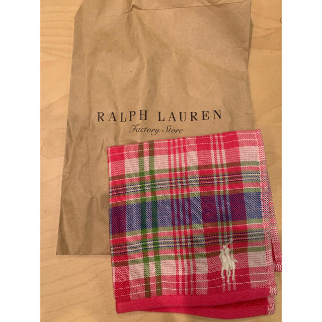 Ralph Lauren(ラルフローレン)のラルフローレンハンカチ ピンク レディースのファッション小物(ハンカチ)の商品写真