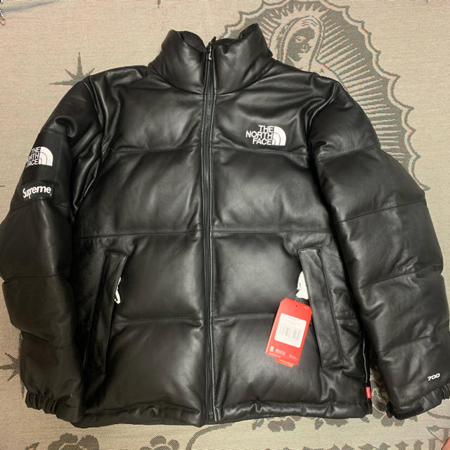 supreme north face leather nuptse s サイズ