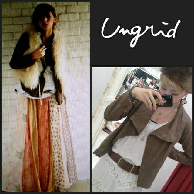 Ungrid(アングリッド)のungrid スウェードレザージャケット レディースのジャケット/アウター(ライダースジャケット)の商品写真