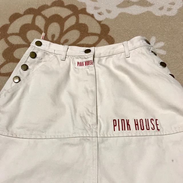 PINK HOUSE(ピンクハウス)のスペーシアクイーンさま専用❣️ピンクハウス 白デニムAラインスカート レディースのスカート(ロングスカート)の商品写真