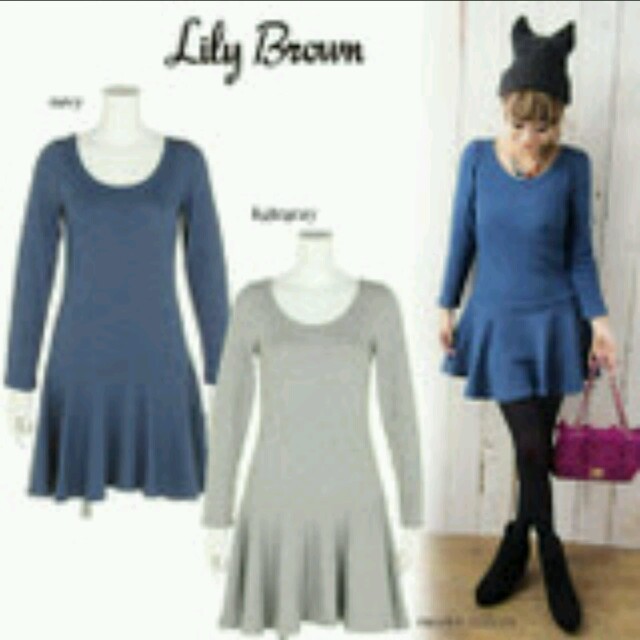 Lily Brown(リリーブラウン)のSALE! 裏毛フレアワンピース レディースのワンピース(ミニワンピース)の商品写真