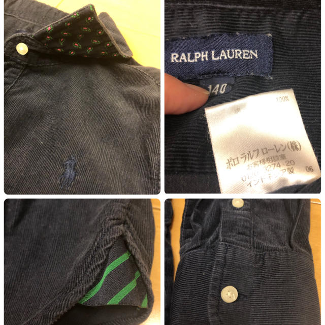 POLO RALPH LAUREN(ポロラルフローレン)の年末セール★ラルフローレン 140cm  コーデュロイ シャツワンピース キッズ/ベビー/マタニティのキッズ服女の子用(90cm~)(ワンピース)の商品写真