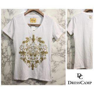 ドレスキャンプ(DRESSCAMP)の【新品未使用】ドレスキャンプ  Tシャツ カットソー Vネック　S ホワイト(Tシャツ/カットソー(半袖/袖なし))