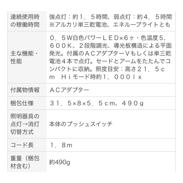 MUJI (無印良品)(ムジルシリョウヒン)の無印良品 LED平面発光コンパクトデスクライト インテリア/住まい/日用品のライト/照明/LED(テーブルスタンド)の商品写真