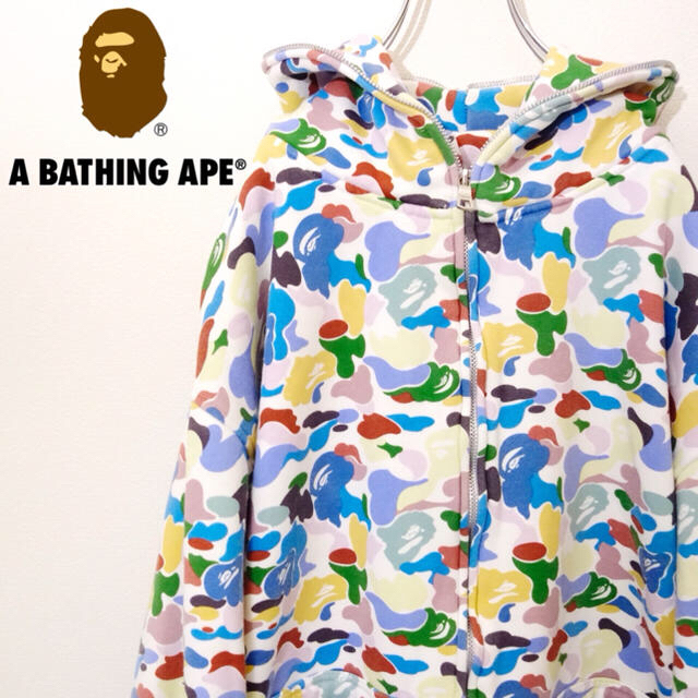 A BATHING APE(アベイシングエイプ)のフォロー割 A BATHING APE パーカー 90s フルジップ カモフラ柄 メンズのトップス(パーカー)の商品写真