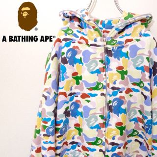 アベイシングエイプ(A BATHING APE)のフォロー割 A BATHING APE パーカー 90s フルジップ カモフラ柄(パーカー)