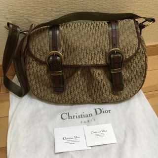 クリスチャンディオール(Christian Dior)の【美品】クリスチャンディオール トロッター 斜め掛け ショルダーバッグ 茶色(ショルダーバッグ)