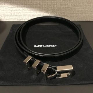 サンローラン(Saint Laurent)のSAINT LAURENT PARIS  3連バックルナローレザーベルト 85(ベルト)