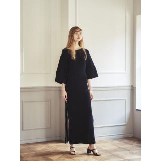 ロザリームーン(Rosary moon)の新品タグ付き Rosarymoon Side Zip Knit Dress(ロングワンピース/マキシワンピース)