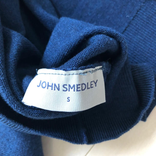 JOHN SMEDLEY Blueタートルニット