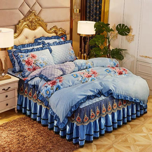 ワイドダブル ベッド用品4点セット ．寝具 枕カバー掛け布団カバー ベッドパッ
