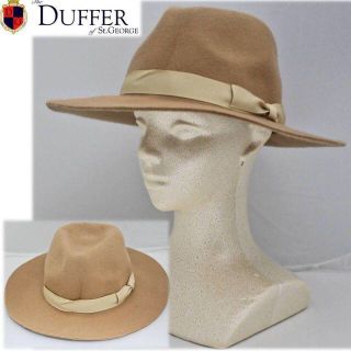 ザダファーオブセントジョージ(The DUFFER of ST.GEORGE)の《ザ・ダファー》新品 毛100% フェルトハット ワイドブリム ベージュ(M)(ハット)