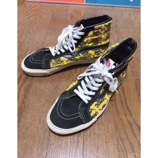 VANSSK8スカルバンズ希少イエロー美品！スカルパイレーツオールドスケート