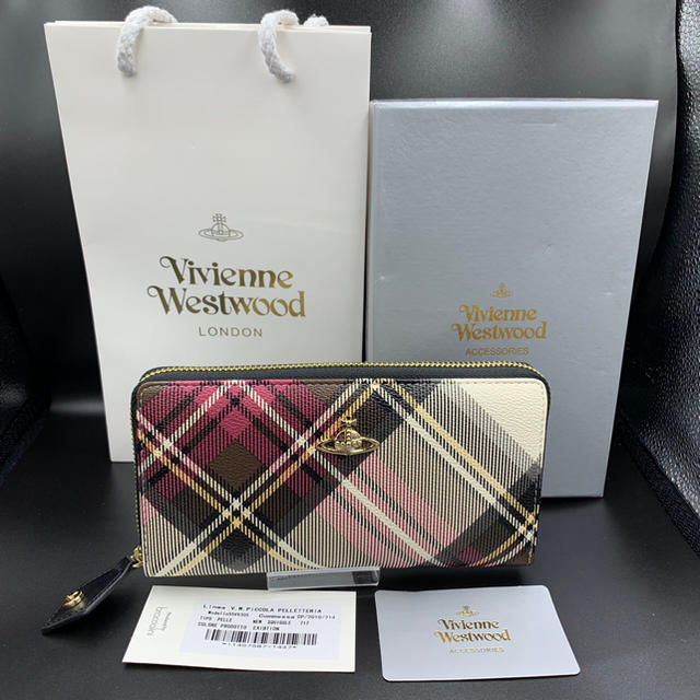 Vivienne Westwood(ヴィヴィアンウエストウッド)のヴィヴィアン  長財布 ラウンドジップ タータンチェック  レディースのファッション小物(財布)の商品写真