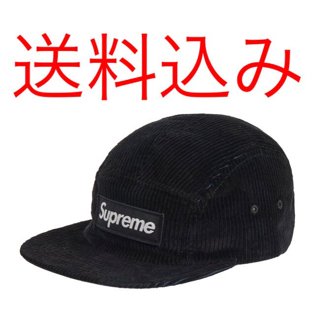 SUPREME Camo Corduroy Camp Cap Black