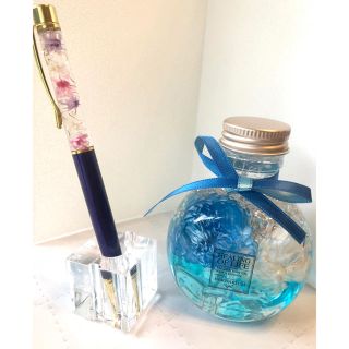 珍しい♡２色ハーバリウムボトルとハーバリウムボールペン (プリザーブドフラワー)