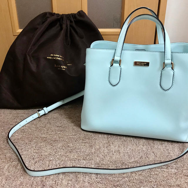 kate spade NEW YORK ライトブルー 2way ハンドバッグ