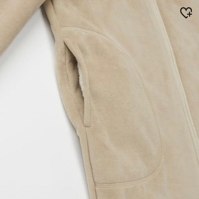 UNIQLO(ユニクロ)のボアフリースコート　L フード　ブラウン　ベージュ レディースのジャケット/アウター(ロングコート)の商品写真