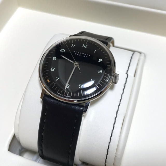 【気質アップ】 【送料無料・美品】ユンハンス 黒盤 34mm マックスビル 腕時計(アナログ)