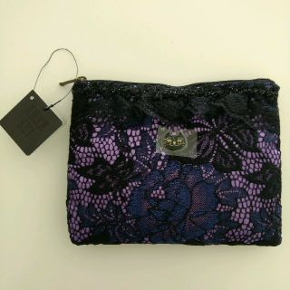 アナスイ(ANNA SUI)のANNA SUI　新品　ポーチ　紫　ネコ　レース(ポーチ)