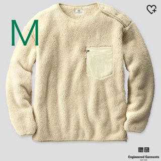 ユニクロ(UNIQLO)のエンジニアドガーメンツ フリースプルオーバー オフホワイトM(スウェット)